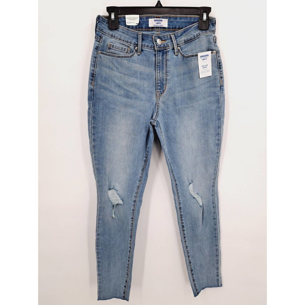 Nwt Denizen From Levi's High Rise Skinny Distressed Light Wash Jeans Size 8s